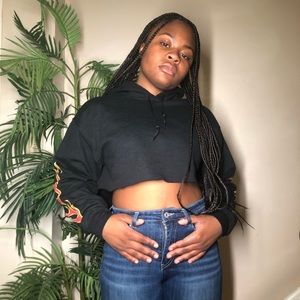 Flame cropped Hoodie